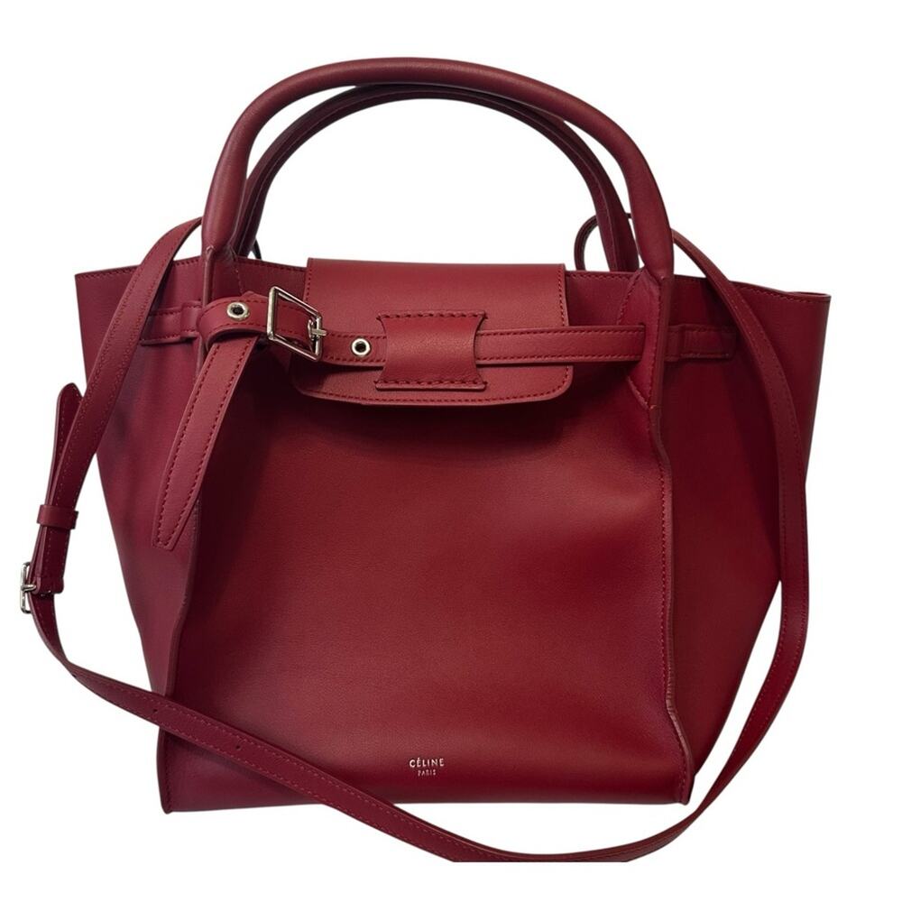 Cèline Phoebe Philo '18 Small Big Bag in Cherry Red Supple Calfskin Trapeze Tote
